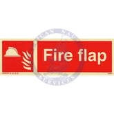 Marine Fire Equipment Sign: Fire Flap + symbol
